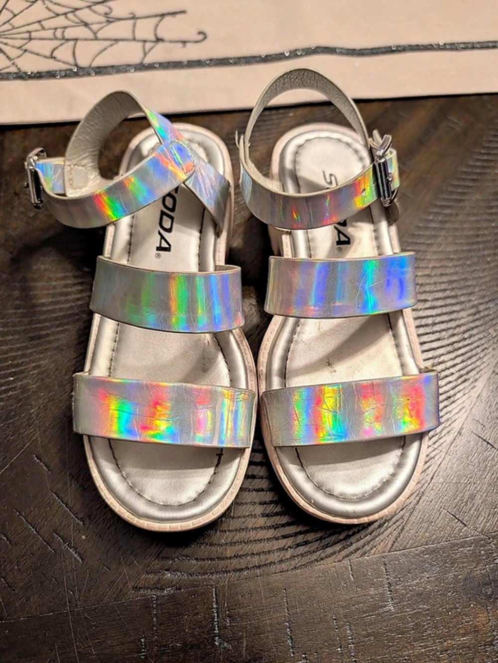 SODA Iridescent Platform Sandals
